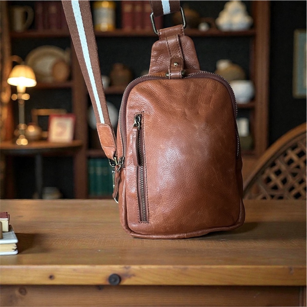 Ashwood Brown Leather sling Bag